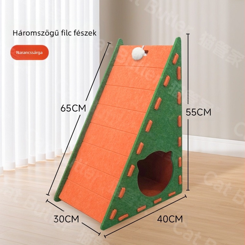 L-típusú függőleges macskakaparódeszka filc macskafészek integrált kopásálló, morzsamentes macskakarom-csiszolásos műtárgy extra nagy macskakaromdeszka