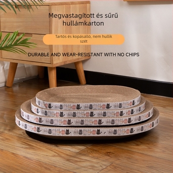 Macskakaparó tábla, karcálló, karcálló tál, macskafészek, hullámkarton, kerek, ovális, macskakaparó medence, macskajáték, raktáron, nagykereskedelemben