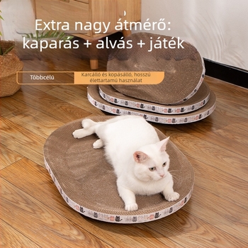 Macskakaparó tábla, karcálló, karcálló tál, macskafészek, hullámkarton, kerek, ovális, macskakaparó medence, macskajáték, raktáron, nagykereskedelemben