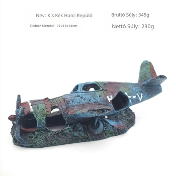 Akváriumi halak tartályának tereprendezése kis vadászgép kreatív díszek hal és garnéla Shelter House gyanta kézművesség spot nagykereskedelem