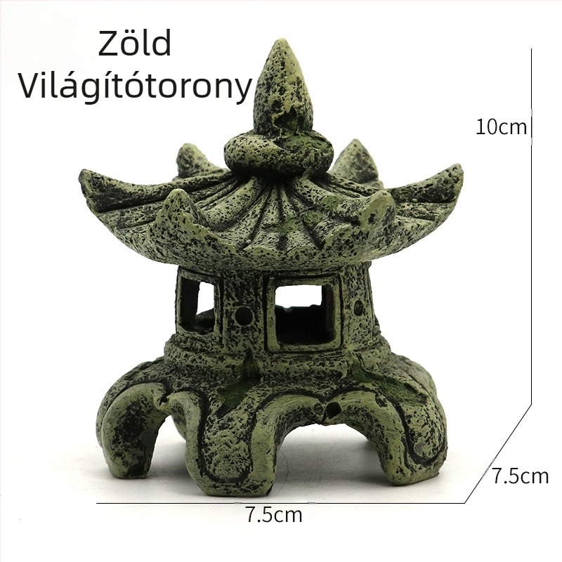 Akvárium Tájdekoráció Mikro Tájkép Híd Pavilon Kert Kínai Stílusú Bonsai Tájdíszek Antik Világítótorony