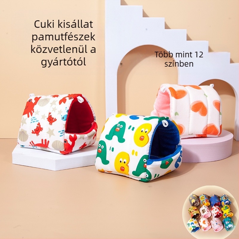 Kisállat kellékek hörcsögfészek Arany Medve sün mókus holland malac Totoro nyúl téli meleg pamutfészek