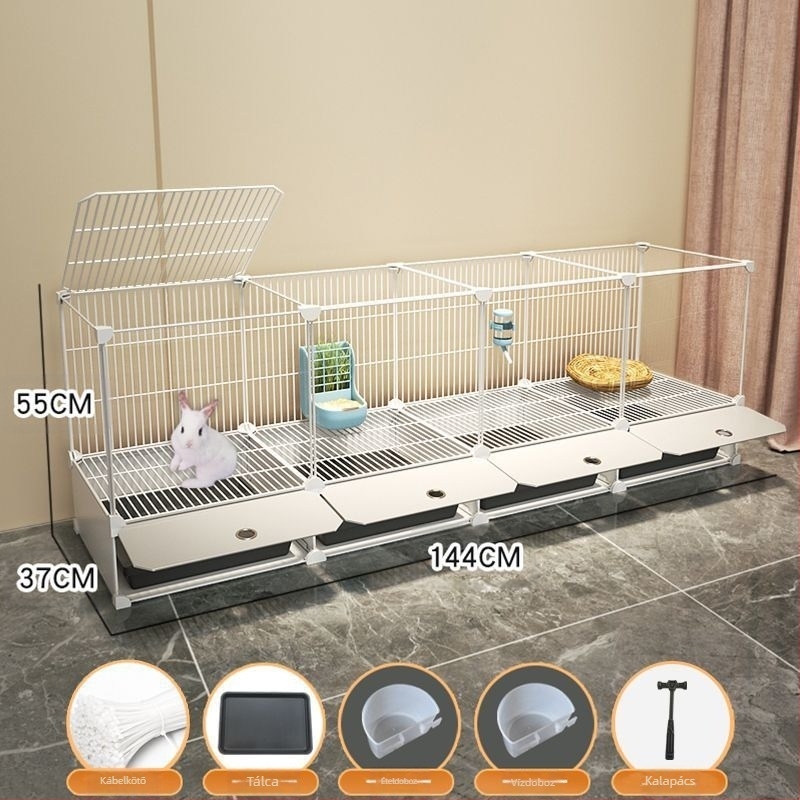 Nyúlketrec háztartási nagy beltéri nyúltálca tengerimalac tengerimalac ketrec kisállat nyúlfészek nyúlketrec kétrétegű anti-jailbreak