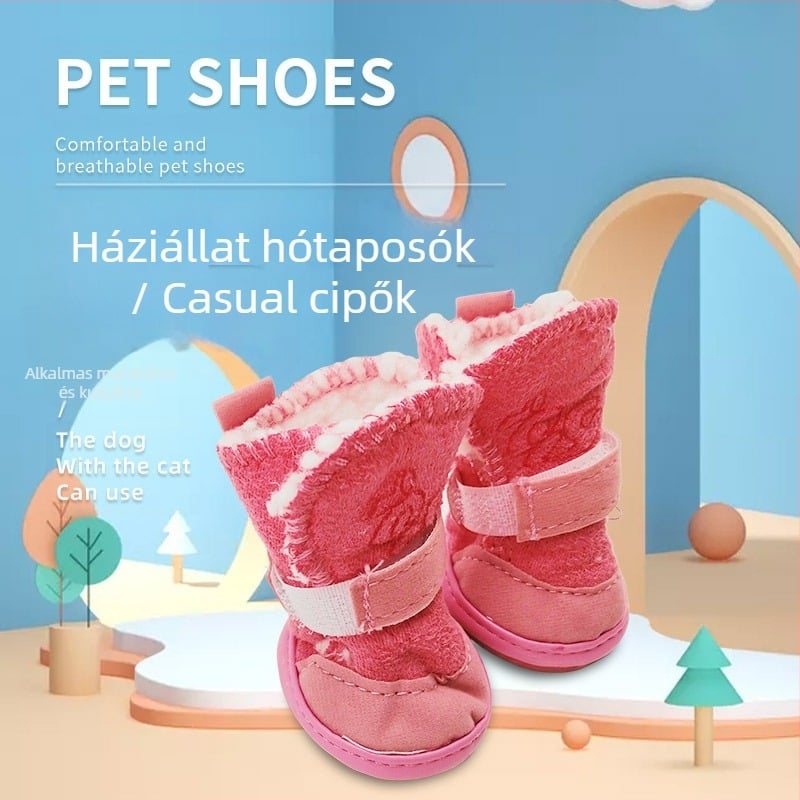 Kisállatcipő, hócipő, macskacipő, kutyacipő ősszel és télen, teddy csivava, báránygyapjú, pamut kutyacipő kellékek