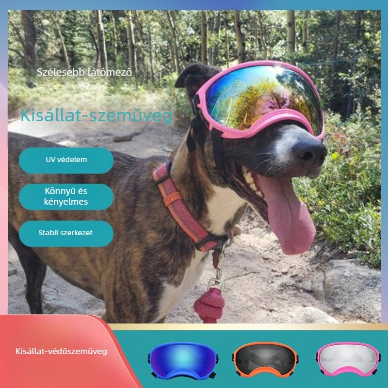 Új kisállat szemüveg színes napellenző UV-szűrős kutya napszemüveg nagy kutyáknak kültéri katonai kutya védőszemüveg