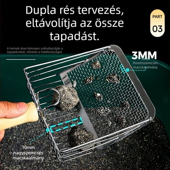 Macskaalom lapát finom lyukú lapát nagy fém rozsdamentes acél macskalapát bentonit érc macskaalom lapát műtárgy