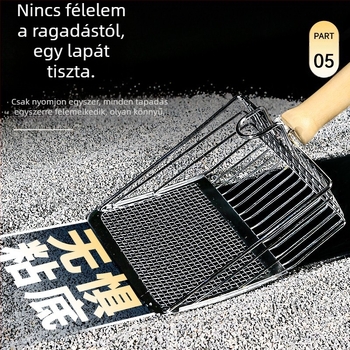 Macskaalom lapát finom lyukú lapát nagy fém rozsdamentes acél macskalapát bentonit érc macskaalom lapát műtárgy