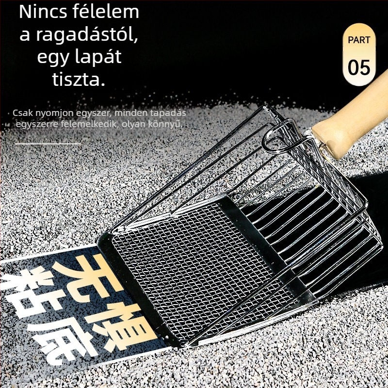 Macskaalom lapát finom lyukú lapát nagy fém rozsdamentes acél macskalapát bentonit érc macskaalom lapát műtárgy