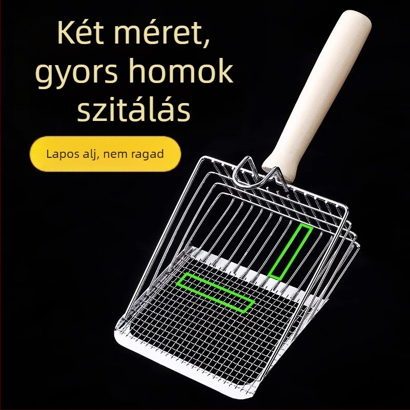 Macskaalom lapát finom lyukú lapát nagy fém rozsdamentes acél macskalapát bentonit érc macskaalom lapát műtárgy