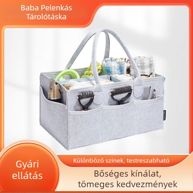 Filc pelenkázótáska, múmiatáska, baba pelenka törmelék kikészítése, filc kézitáska tárolótáska