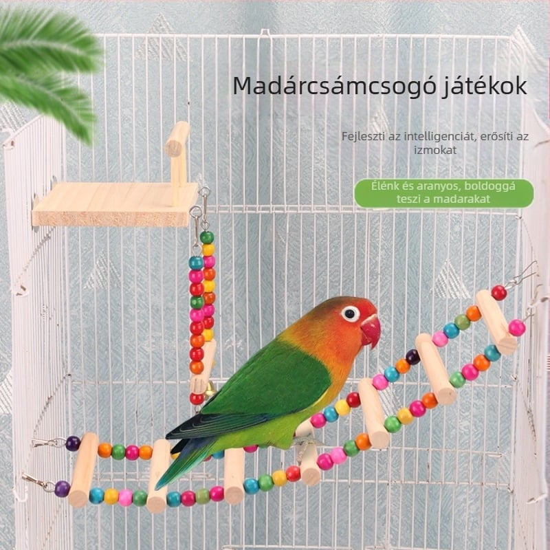 Papagájjáték, Tigrisbőr, Bazsarózsa, Xuanfeng, Rágó és Mászó Madárkalitka, Létra, Platform, Létra, Hinta, Kisállat-kellékek