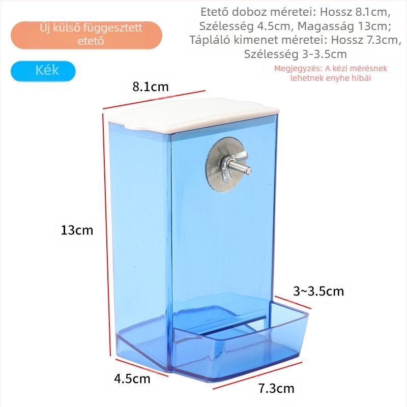 Tigrisbőr pünkösdi rózsa kakadu madáreledel-doboz fröccsenésgátló fröccsenésgátló automata etető új etető átlátszó madáretető