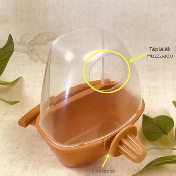 Papagáj madáreledel-doboz műanyag madáretető kültéri madáreledel-tartály madáretető doboz permetezésgátló fröccsenésgátló madáreledel-pohár