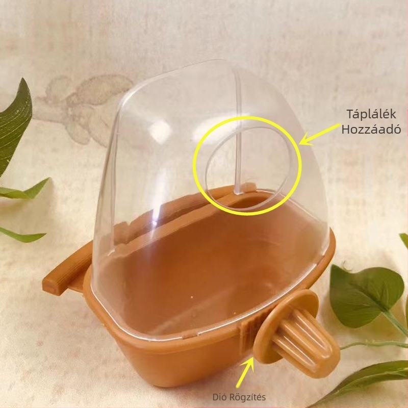 Papagáj madáreledel-doboz műanyag madáretető kültéri madáreledel-tartály madáretető doboz permetezésgátló fröccsenésgátló madáreledel-pohár