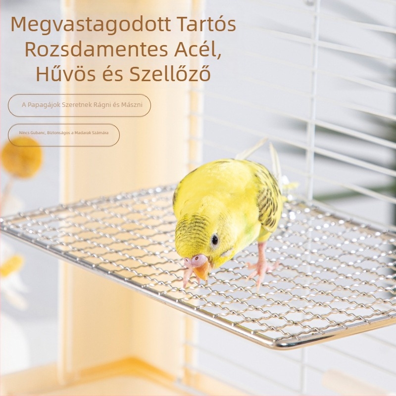 Papagáj játékplatform rozsdamentes acél hálós platform játékplatform tigrisbőr fekete főnix platform madárkalitka kiegészítők madárkellékek
