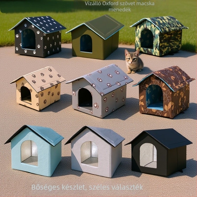 Határokon átnyúló macskakennel, kültéri vízálló macska- és kutyaház, kisállatkennel, kivehető és mosható macskavilla, téli meleg macska- és kutyaház