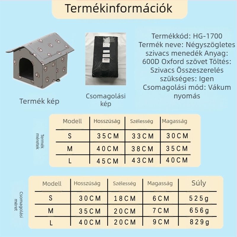Határokon átnyúló macskakennel, kültéri vízálló macska- és kutyaház, kisállatkennel, kivehető és mosható macskavilla, téli meleg macska- és kutyaház