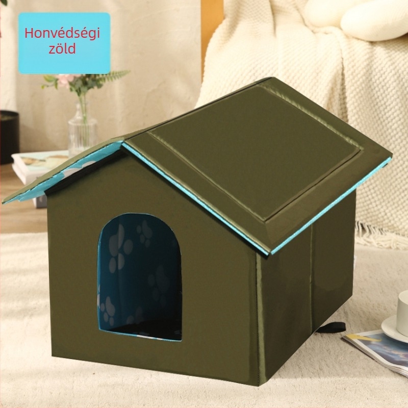 Határokon átnyúló macskakennel, kültéri vízálló macska- és kutyaház, kisállatkennel, kivehető és mosható macskavilla, téli meleg macska- és kutyaház