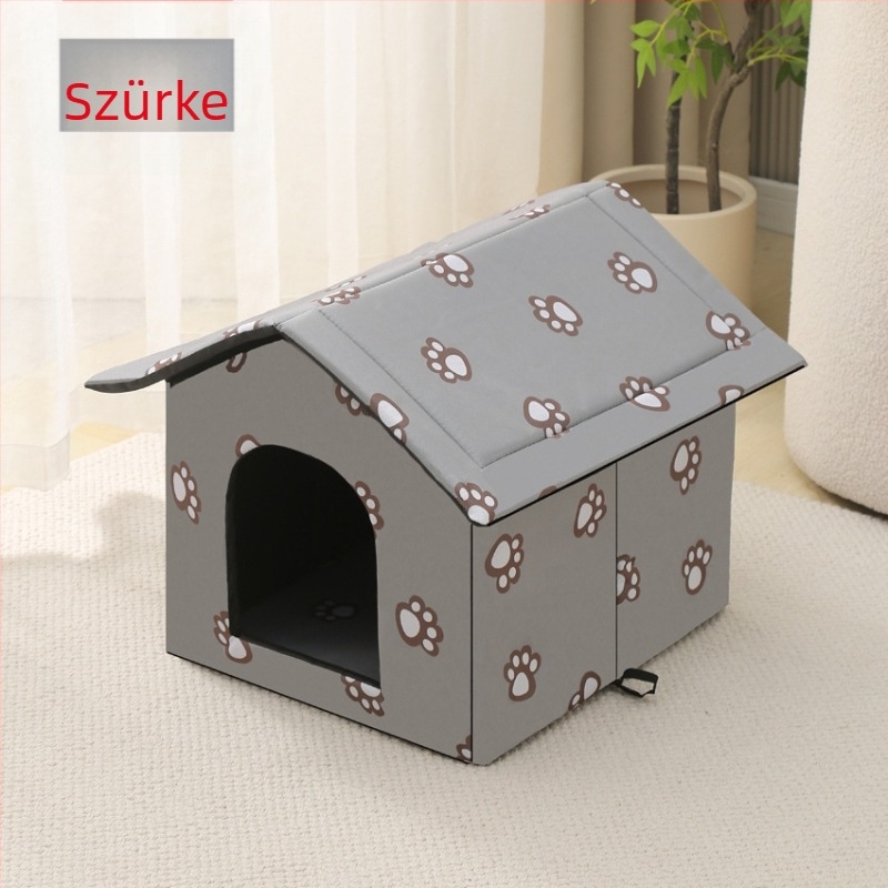 Határokon átnyúló macskakennel, kültéri vízálló macska- és kutyaház, kisállatkennel, kivehető és mosható macskavilla, téli meleg macska- és kutyaház