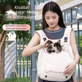 Kutyatáska, hordozható kisállat mellkastáska, macska utazótáska, téli meleg hátizsák, mellkaspántos macska hátizsák