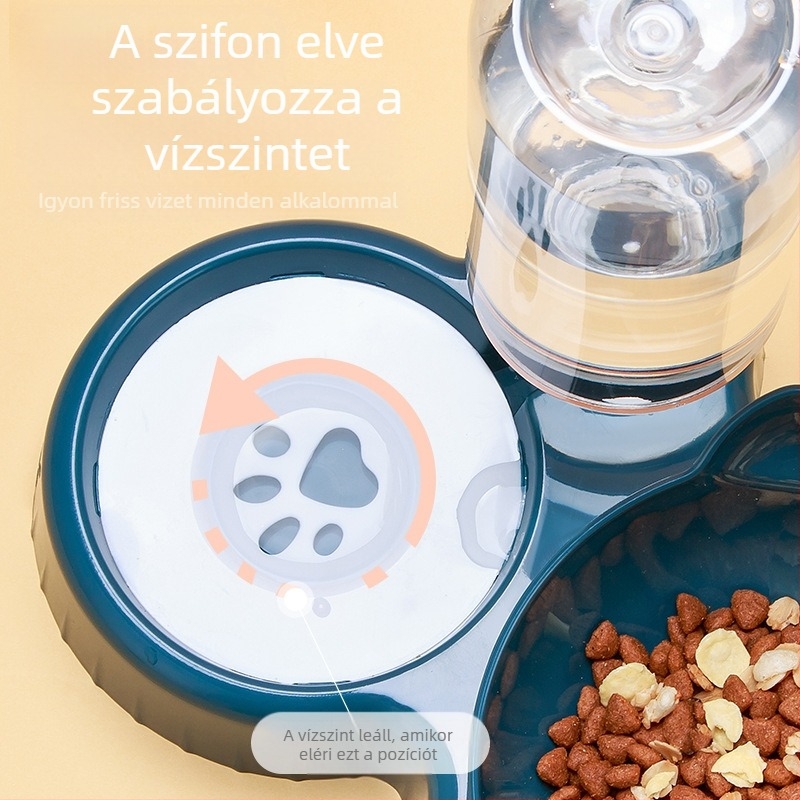 Macskatál, macskaeledel-edény, dupla tálvédő, nyaki gerincvédő, automatikus itatótál, felborulásgátló, macskaeledel, rizsfazék, kutya, kisállat-kellékek
