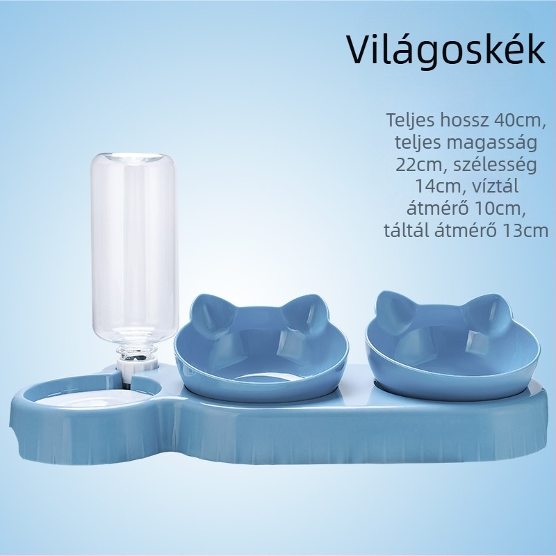 Macskatál, macskaeledel-edény, dupla tálvédő, nyaki gerincvédő, automatikus itatótál, felborulásgátló, macskaeledel, rizsfazék, kutya, kisállat-kellékek