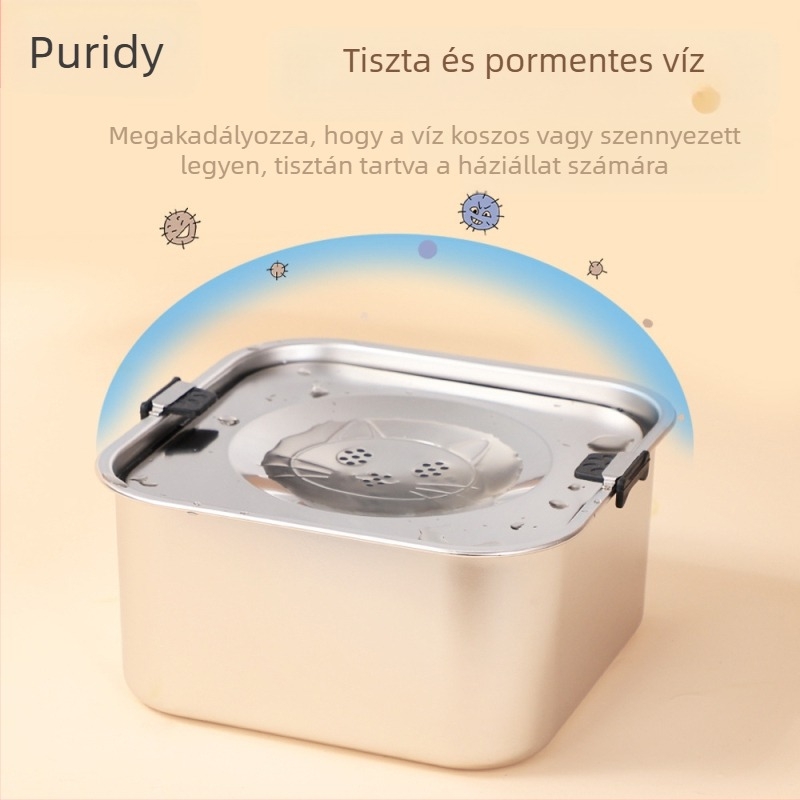 Rozsdamentes acél kutyatál, függesztett tál, négyzet alakú, úszó tál, kutyamosó, nagy kapacitású ivóvíz, kopogásgátló, kisállat tál, itatóeszközök