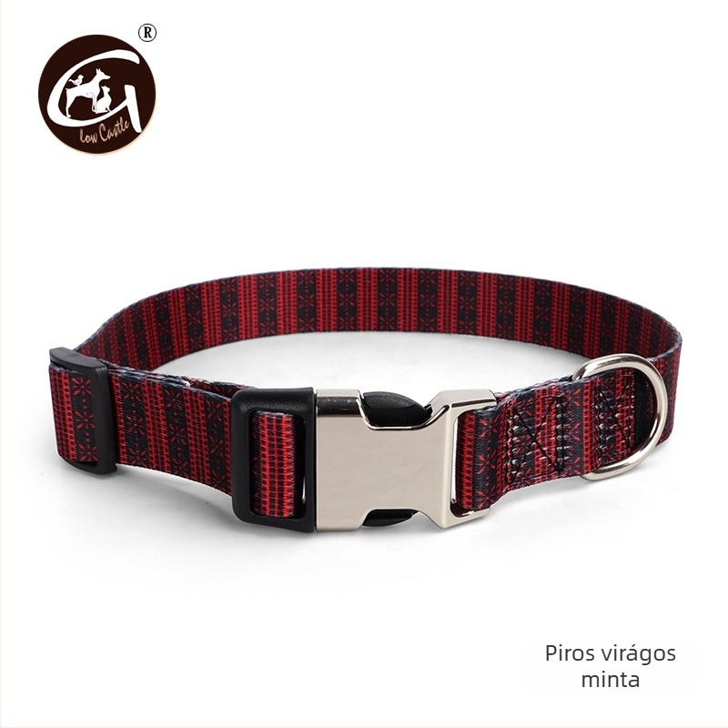 Gyárilag szállított digitális nyomtatású kisállat nyakörv, vastagított hőátadó félfém csattal ellátott nyakörv, határokon átnyúló, népszerű eladású kutyanyakörv