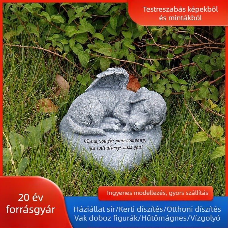 Arany Fáklya kreatív szív alakú angyal kiskutya emlékmű sírkő gyanta kézműves gyár nagykereskedelem Amazon