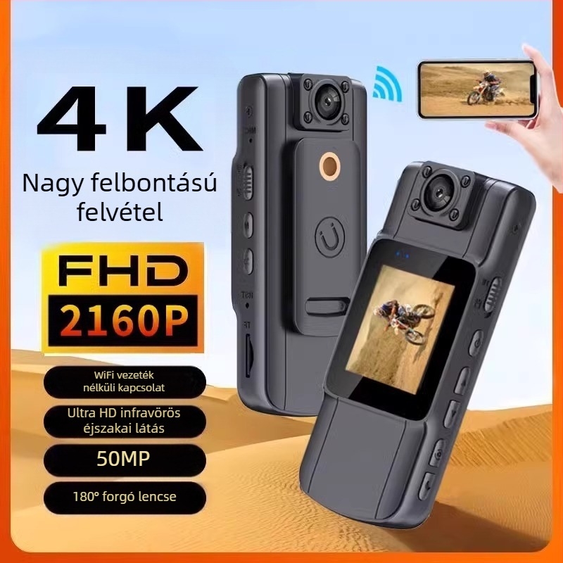 Határokon átnyúló 4K Ultra HD képernyős WIFI kamerás felvevővel, mellkasi videofejjel, lovagló sport DV