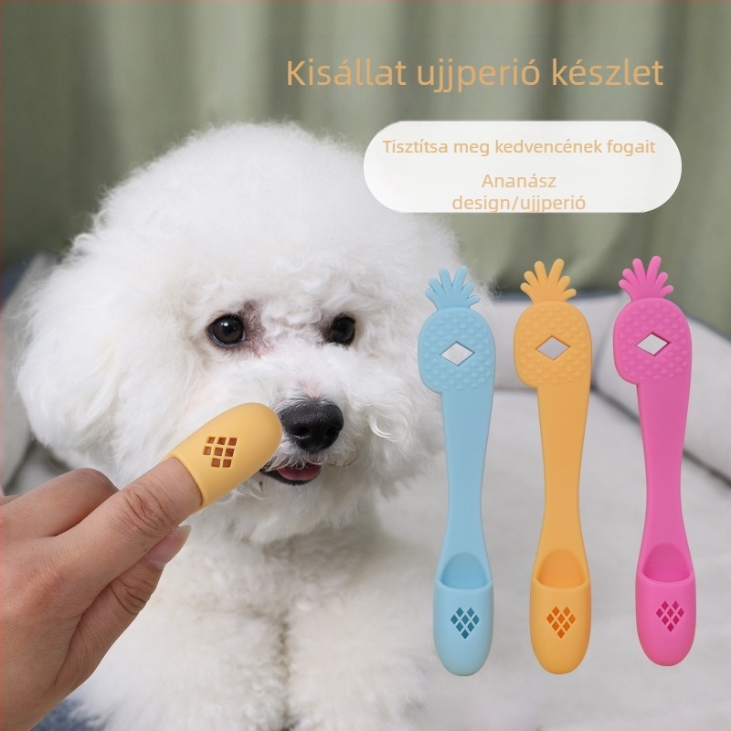 Határokon átnyúló kisállat fogkefe macska szájtisztító ujj macska fogkefe kutya ujj szett kutya fogkefe kisállat kellékek nagykereskedelem