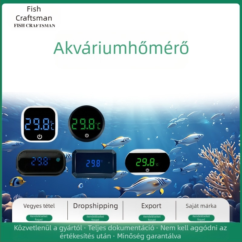 Akvárium vízhőmérséklet-mérő akvárium akvárium hőmérő LED mini elektronikus digitális kijelzős hőmérő határokon átnyúló új hőmérő