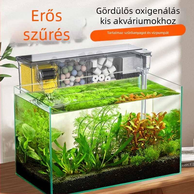 Akvárium szűrő kis külső vízesés falra szerelhető teknős kis három az egyben szűrő csendes vízszivattyú víztisztító keringető szivattyú