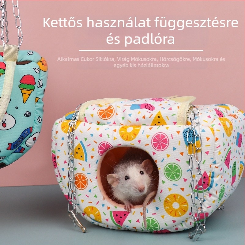 Xiaoxiaojia mézzacskó pamut fészek hörcsög virág ág egér függőágy nyár tengerimalac alvófészek mókus Totoro papagáj függőfészek