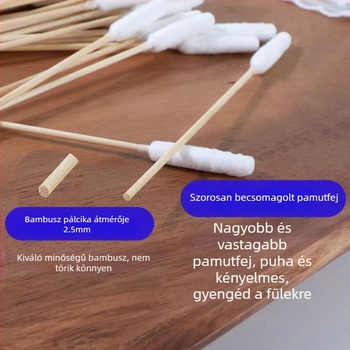 Háziállat vattapálcika vattapálcika macska és kutya univerzális fül-bőr anális tisztítószer kettős felhasználású vattapálcika extra nagy vattafejű bambuszpálcika