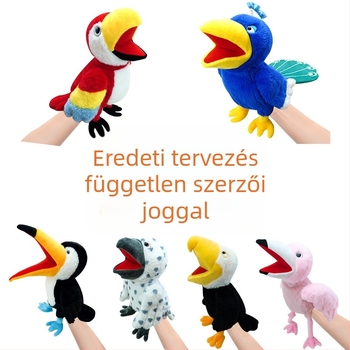 Határokon átnyúló új madár állat kézibáb nagy szájú madár papagáj gyerekek plüss játék madár baba sas baba nagykereskedelem