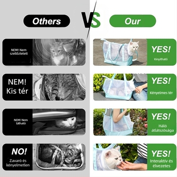 Nyári hálós, lélegző macskatáska, hordozható válltáska kisállatoknak, macska hátizsák, speciális kis kutyák és macskák számára, lélegző és könnyű