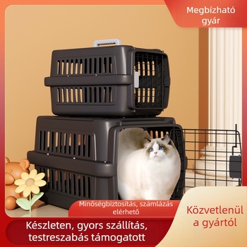 Kisállat-kellékek légitársasági szállítóketrec, macska orvosi szállítóketrec, macskaketrec, kutyaketrec, kis kutya szállítóketrec, lélegző és könnyű