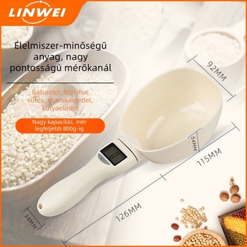 Nagy kanál mérleg mérőkanál elektronikus mérleg mérőkanál mérleg macskaeledel kutyaeledel kisállat etető kanál konyhai sütés mérőkanál
