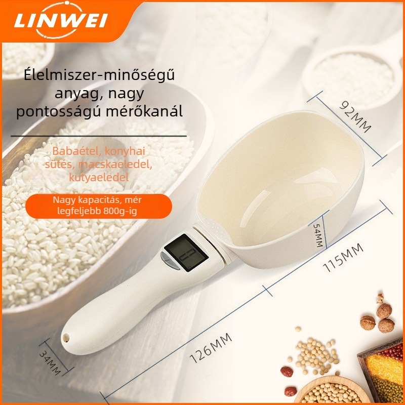 Nagy kanál mérleg mérőkanál elektronikus mérleg mérőkanál mérleg macskaeledel kutyaeledel kisállat etető kanál konyhai sütés mérőkanál