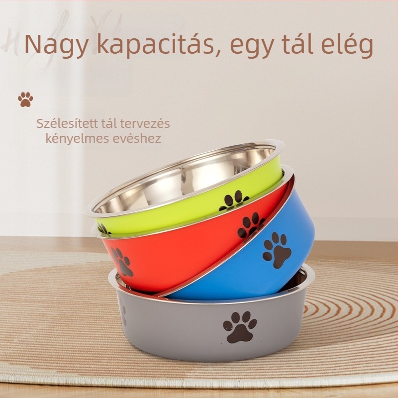 Rozsdamentes acél kisállat tál eledel dupla műanyag kutya tál macska tál etetése étel ivóvíz kisállat etető medence nagykereskedelem