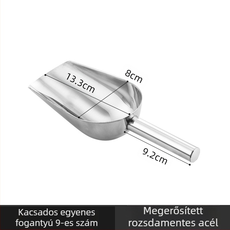 Vastag rozsdamentes acél jéglapát Multifunkcionális jéglapát 304-es jégkockalapát Snacklapát Szárazárulapát Otthoni Konyha Kereskedelmi