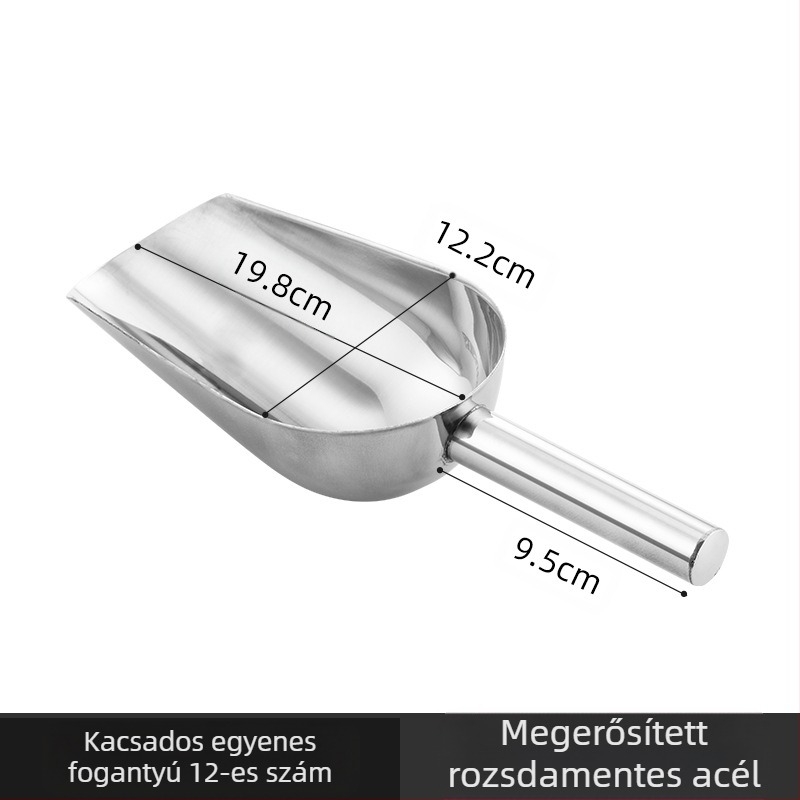 Vastag rozsdamentes acél jéglapát Multifunkcionális jéglapát 304-es jégkockalapát Snacklapát Szárazárulapát Otthoni Konyha Kereskedelmi
