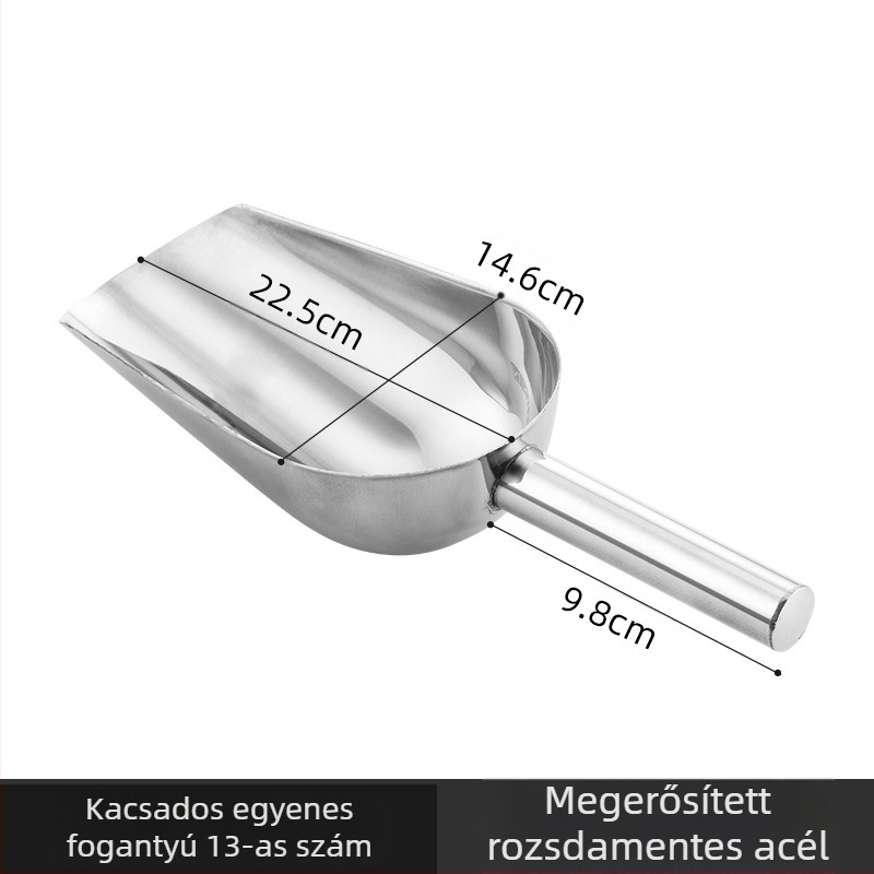 Vastag rozsdamentes acél jéglapát Multifunkcionális jéglapát 304-es jégkockalapát Snacklapát Szárazárulapát Otthoni Konyha Kereskedelmi