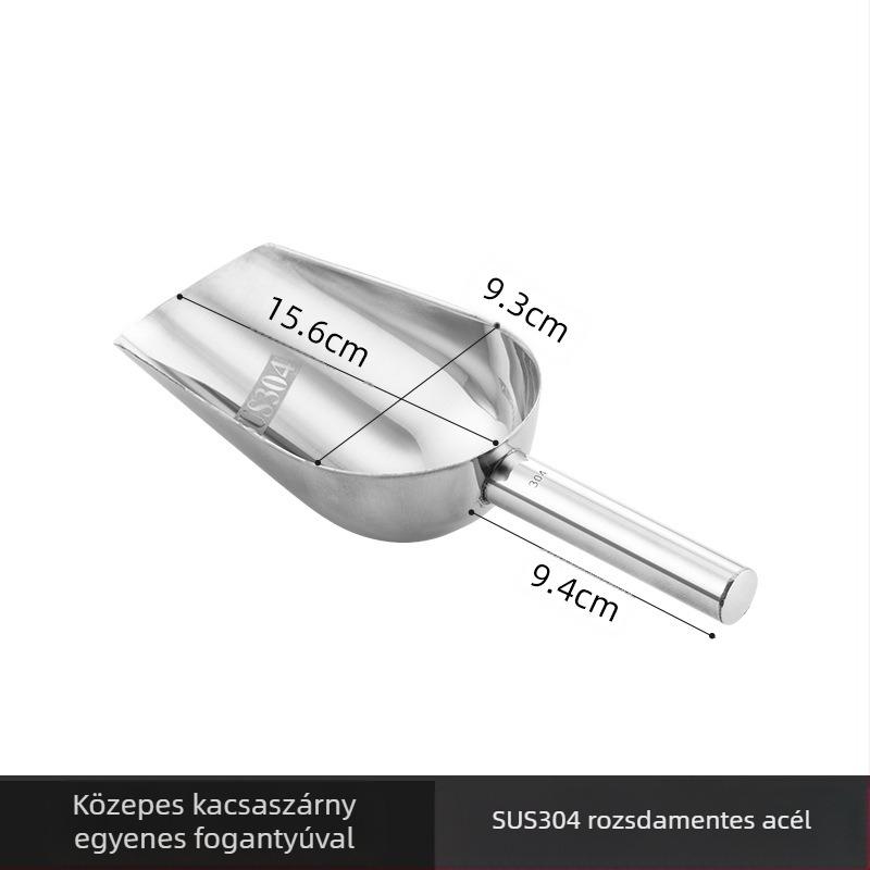 Vastag rozsdamentes acél jéglapát Multifunkcionális jéglapát 304-es jégkockalapát Snacklapát Szárazárulapát Otthoni Konyha Kereskedelmi