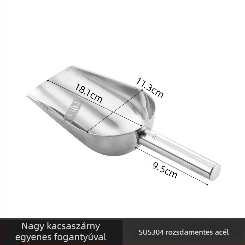 Vastag rozsdamentes acél jéglapát Multifunkcionális jéglapát 304-es jégkockalapát Snacklapát Szárazárulapát Otthoni Konyha Kereskedelmi