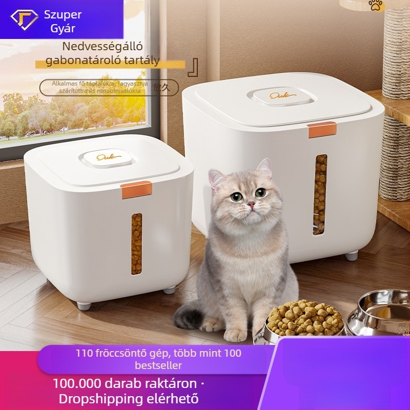 Állateledel-tároló hordó Nagy tároló hordó Élelmiszerrel lezárt nedvességálló macskaeledel-hordó Macskaeledel- és kutyaeledel-tároló hordó Nagykereskedelmi gabonahordó