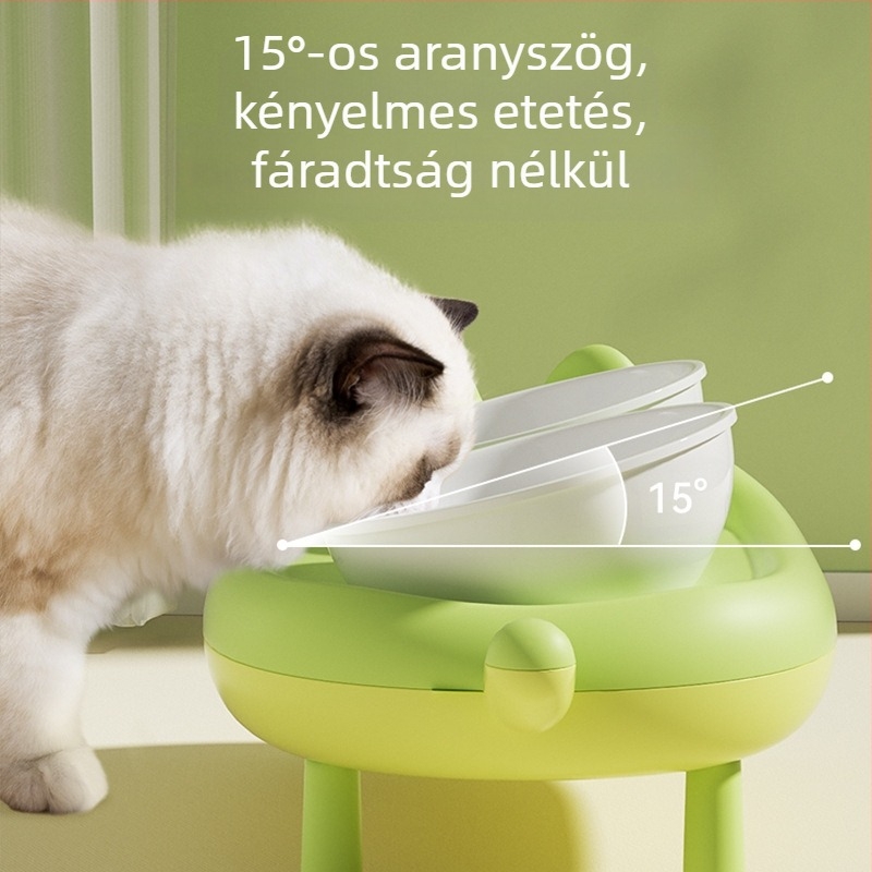 Macskatál kerámia macskaeledel tál kehely macska rizstál ferde szájú kopogásgátló dupla tál kutyatál kutyaeledel tál kisállat kellékek