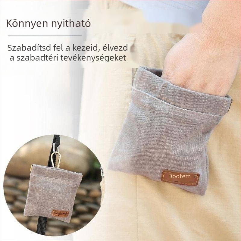 Határokon átnyúló kisállat uzsonnazsák kutyaetető táska sétáltató kutyának derékra akasztható hordozható nagy kapacitású macska- és kutyaeledel táska