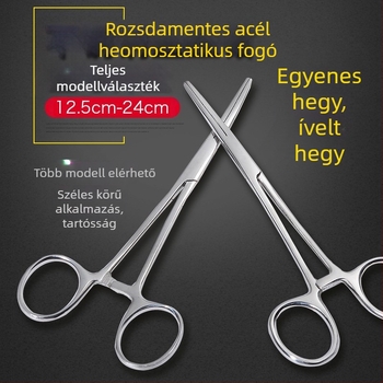 Nagykereskedelmi orvosi rozsdamentes acél vérzéscsillapító csipesz, szőrtelenítő csipesz, köpölyöző csipesz, sebészeti csipesz, érrendszeri csipesz, egyenes könyök, lapos szájfolt